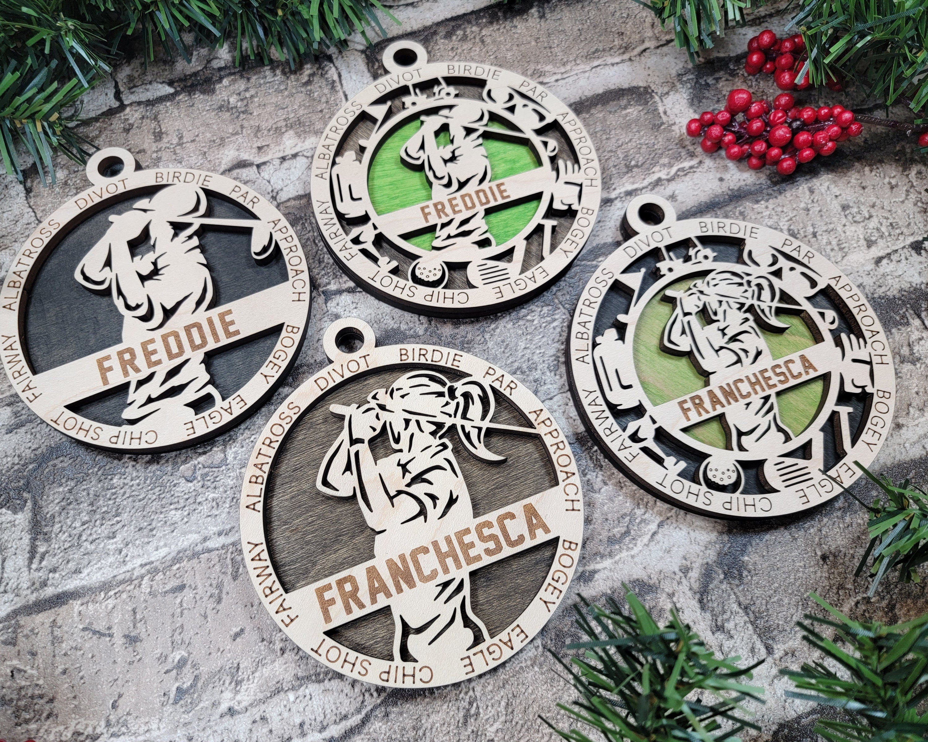 Golf Christmas ornaments.