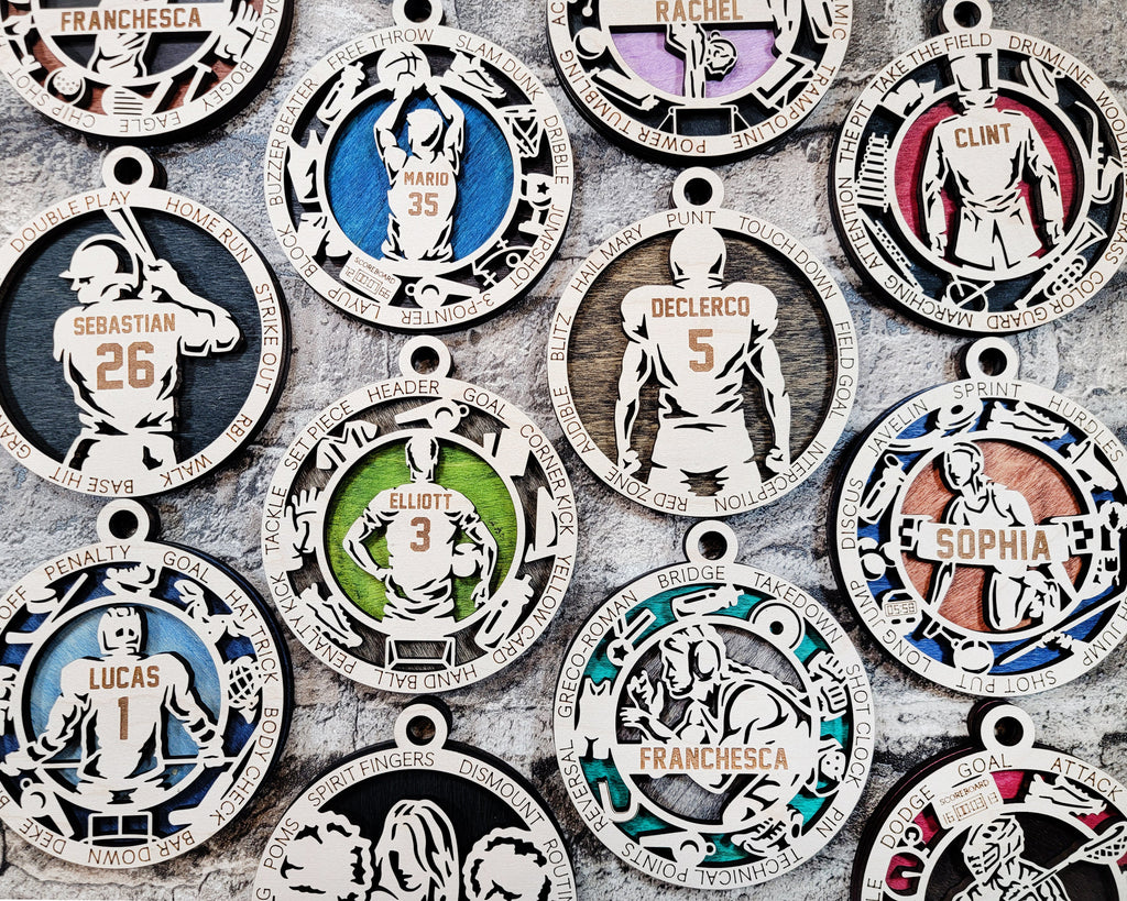 Baseball Christmas ornaments.