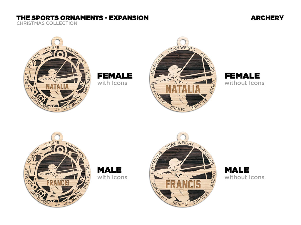 Sports Christmas ornaments.