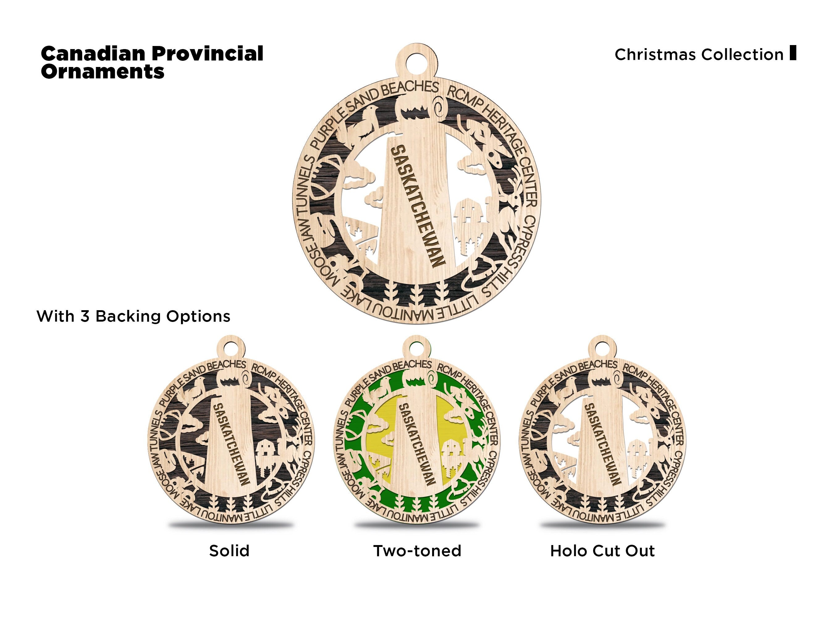 Canadian Provincial or territory Christmas tree ornaments