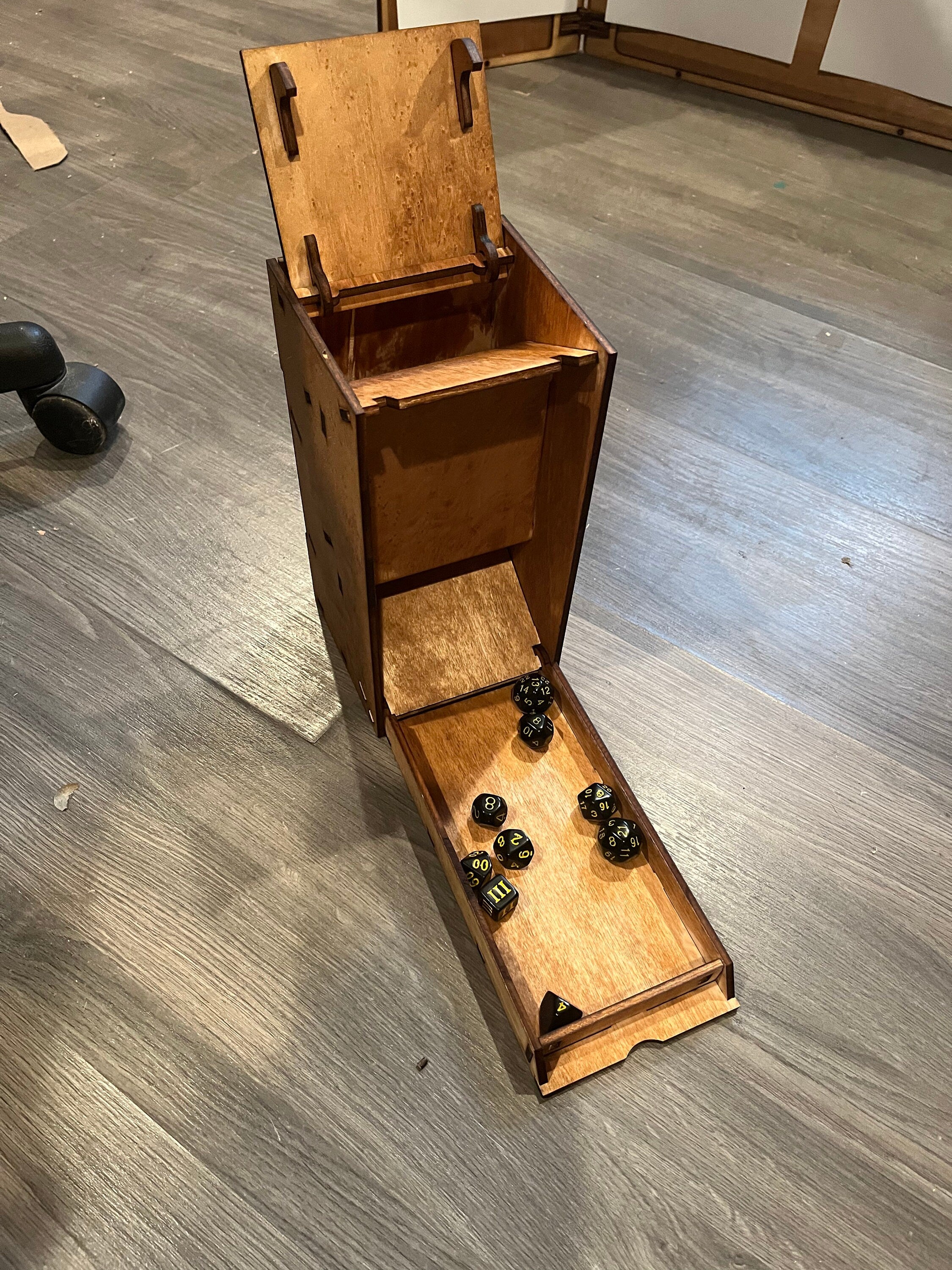 Dice tower for dungeons and dragons or magic the gathering