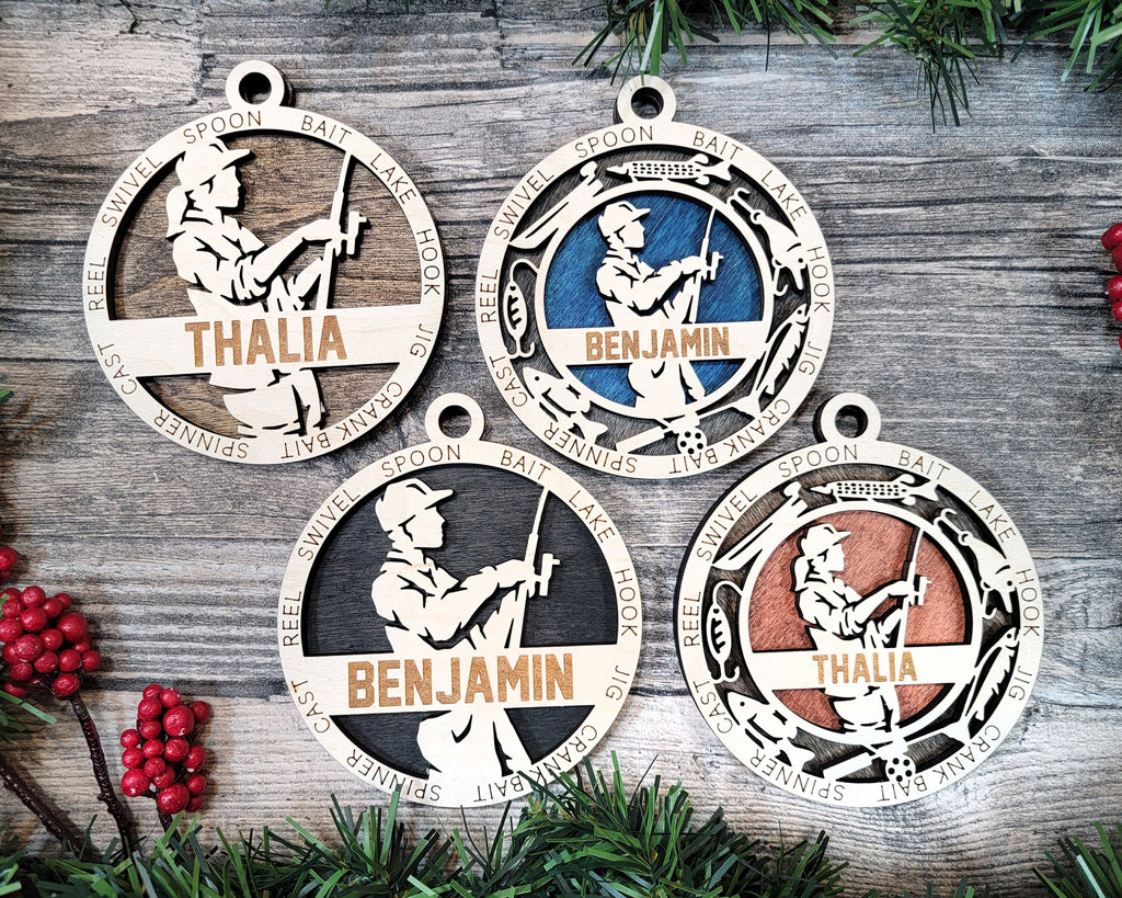 Fishing Christmas ornaments.