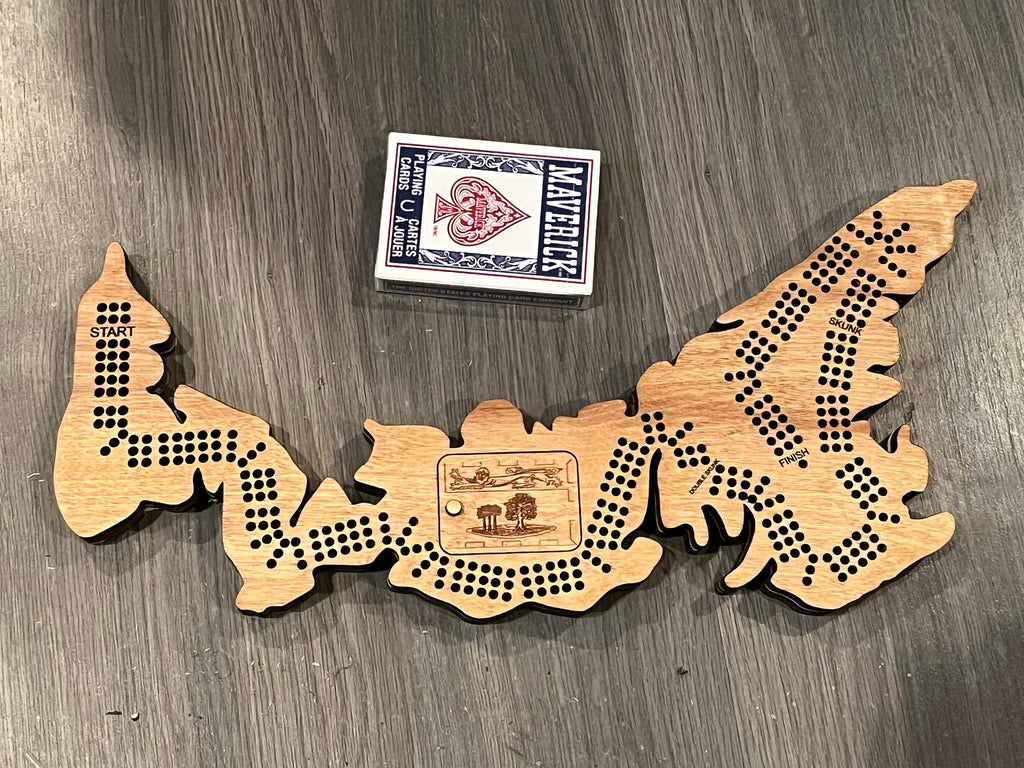 Cribbage board Custom made Canadian province/territory shape