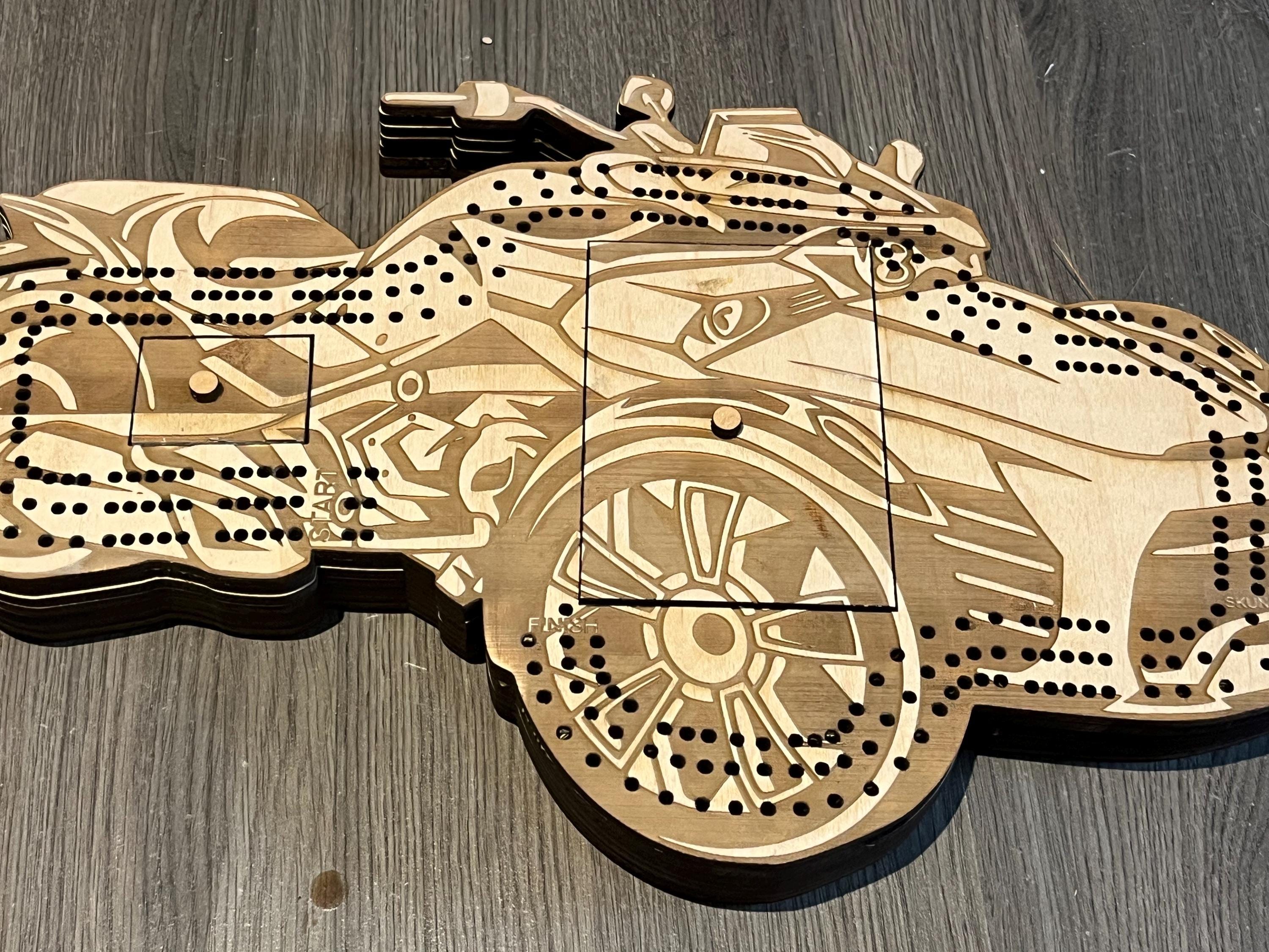 Spyder/ 3 wheel motorcycle cribbage board