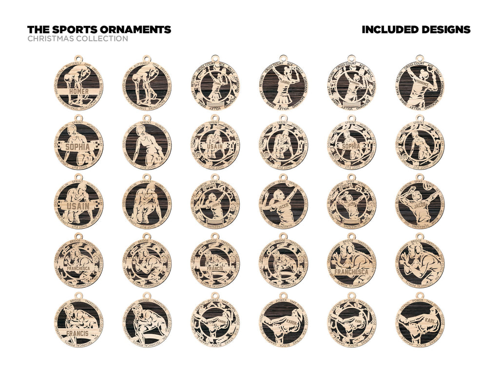 Sports Christmas ornaments.