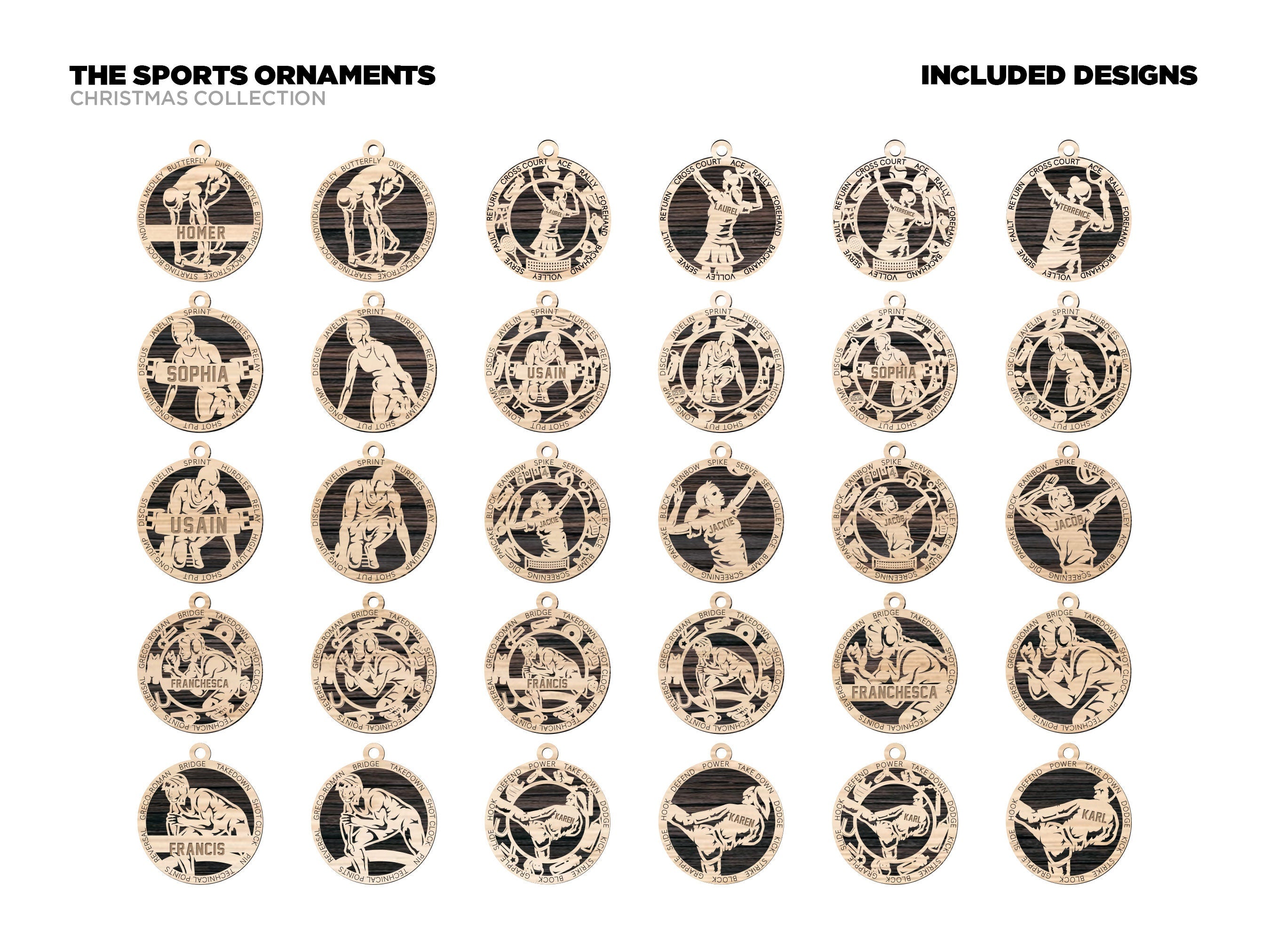 Sports Christmas ornaments.
