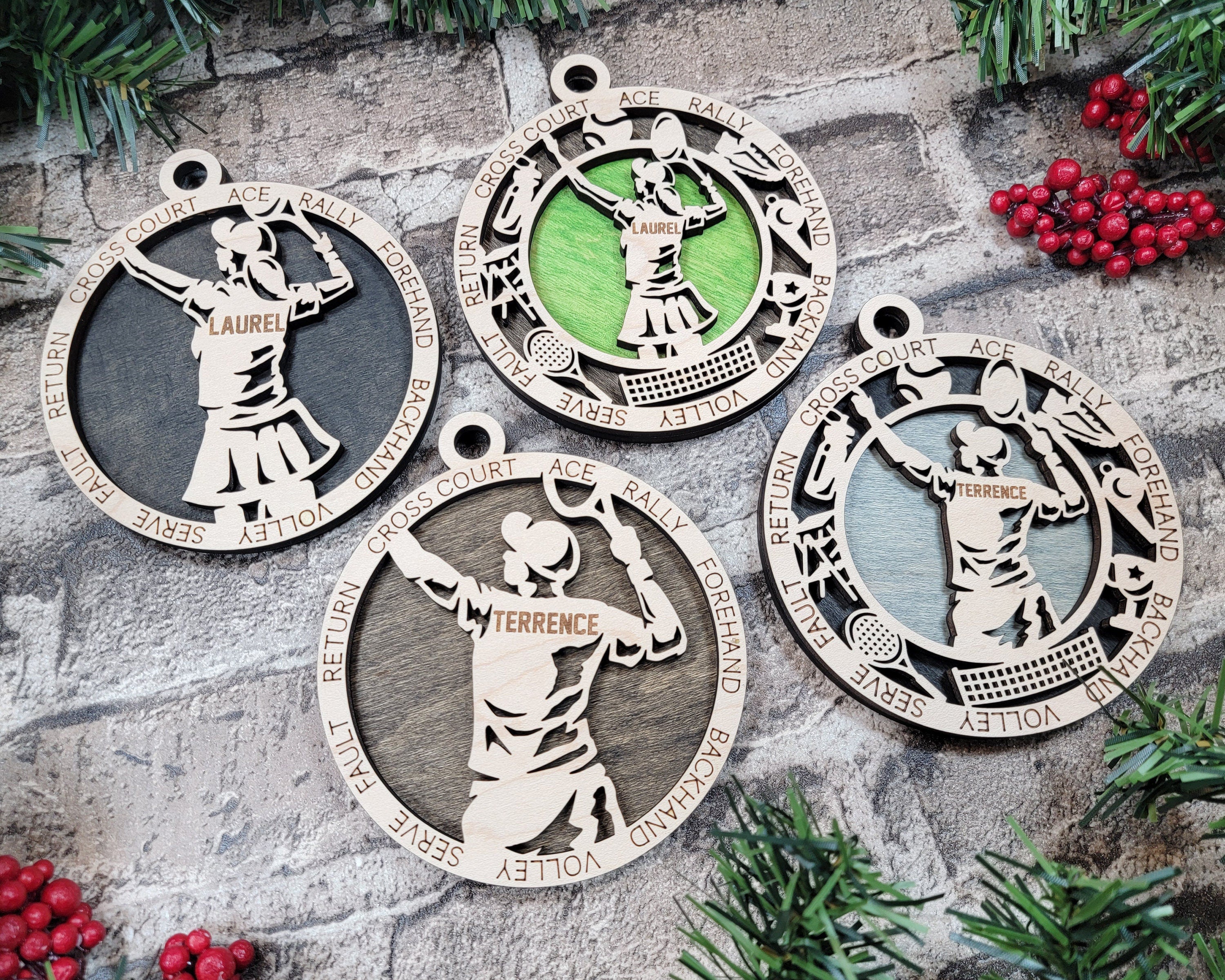 Tennis Christmas ornaments.