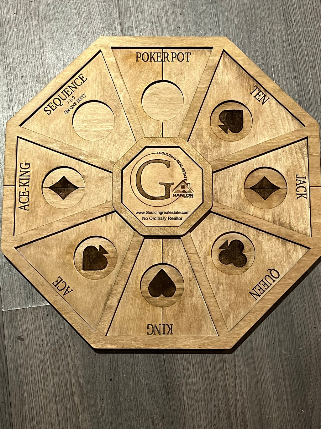Custom Rummoli Board - 16 inch - Personalized Center Image