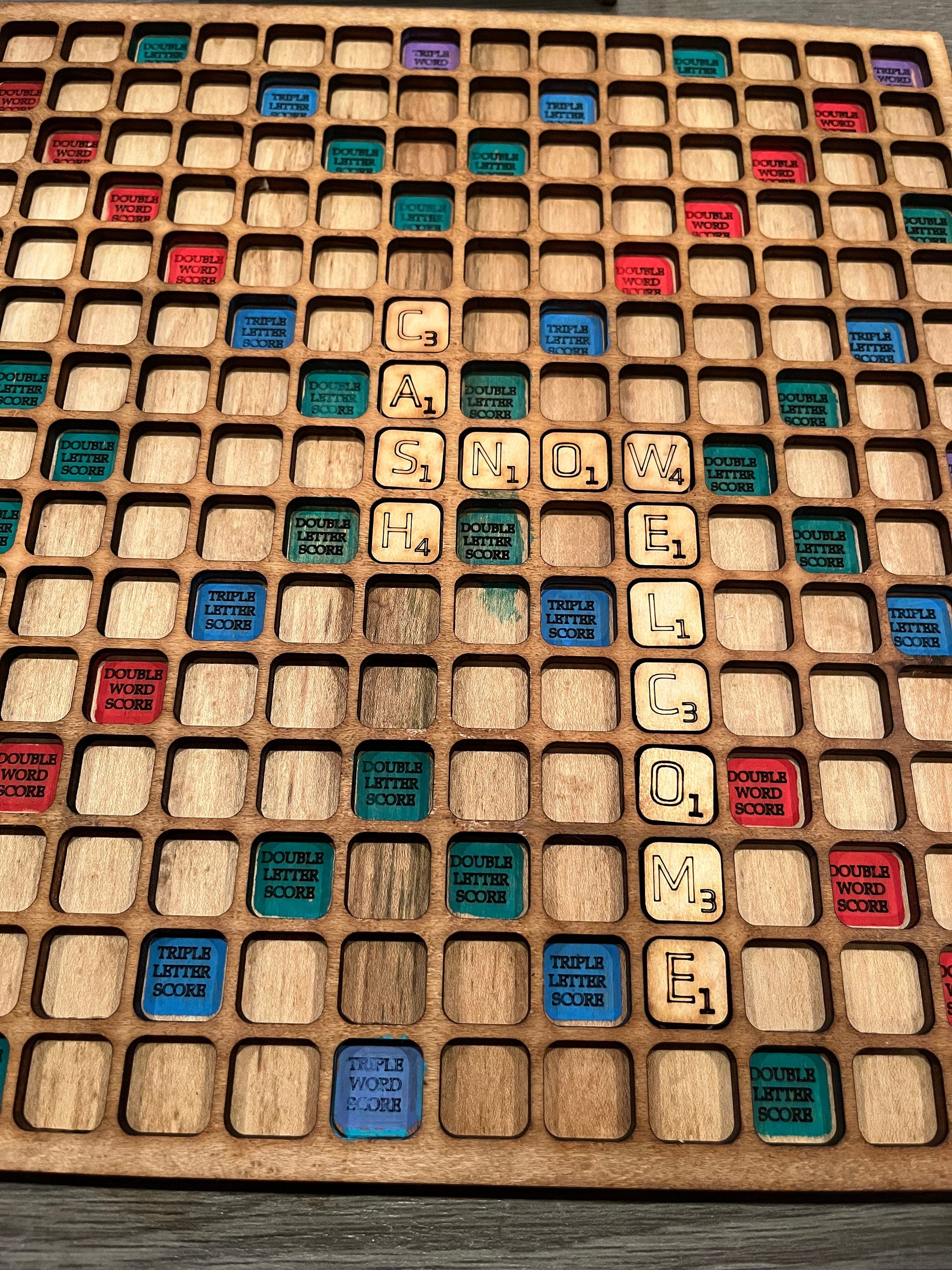 Custom Scrabble game set with personalized case