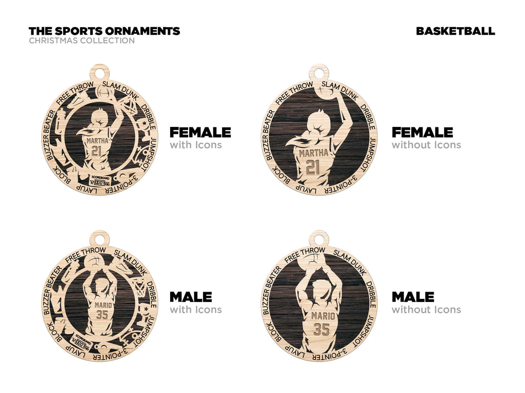 Basketball Christmas ornaments.