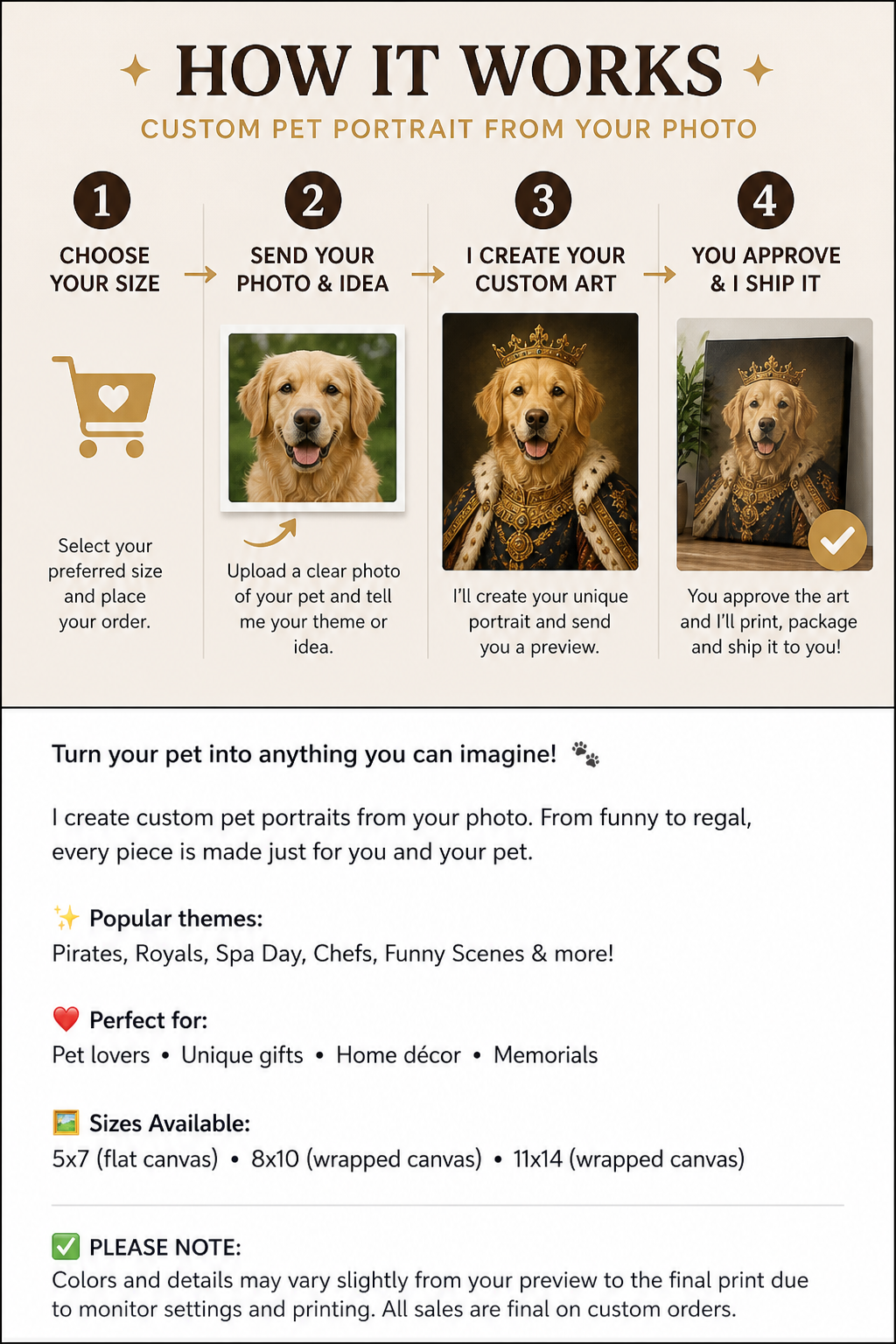 *Digital* Funny Custom Pet Portraits  Royals