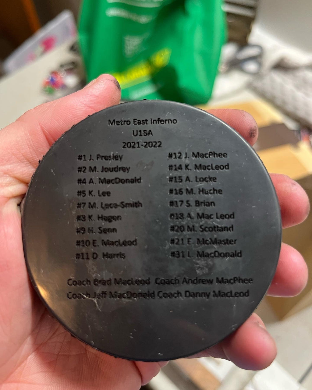 Personalized custom Engraved hockey pucks