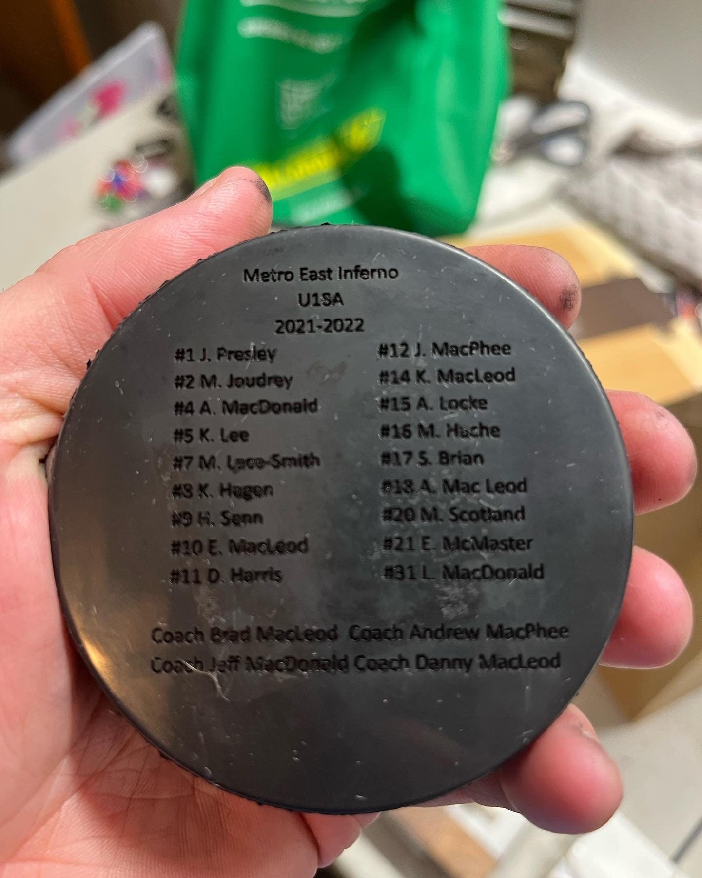 Personalized custom Engraved hockey pucks