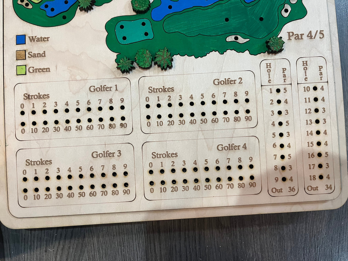 Dice Golf Game Board