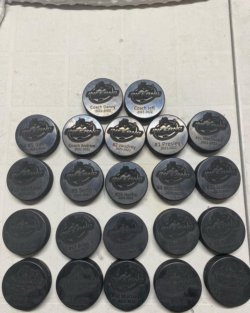 Personalized custom Engraved hockey pucks