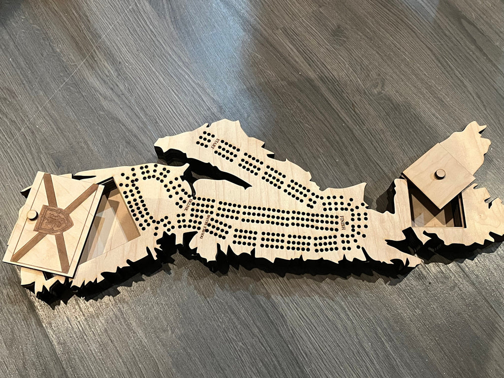 Cribbage board Custom made Canadian province/territory shape