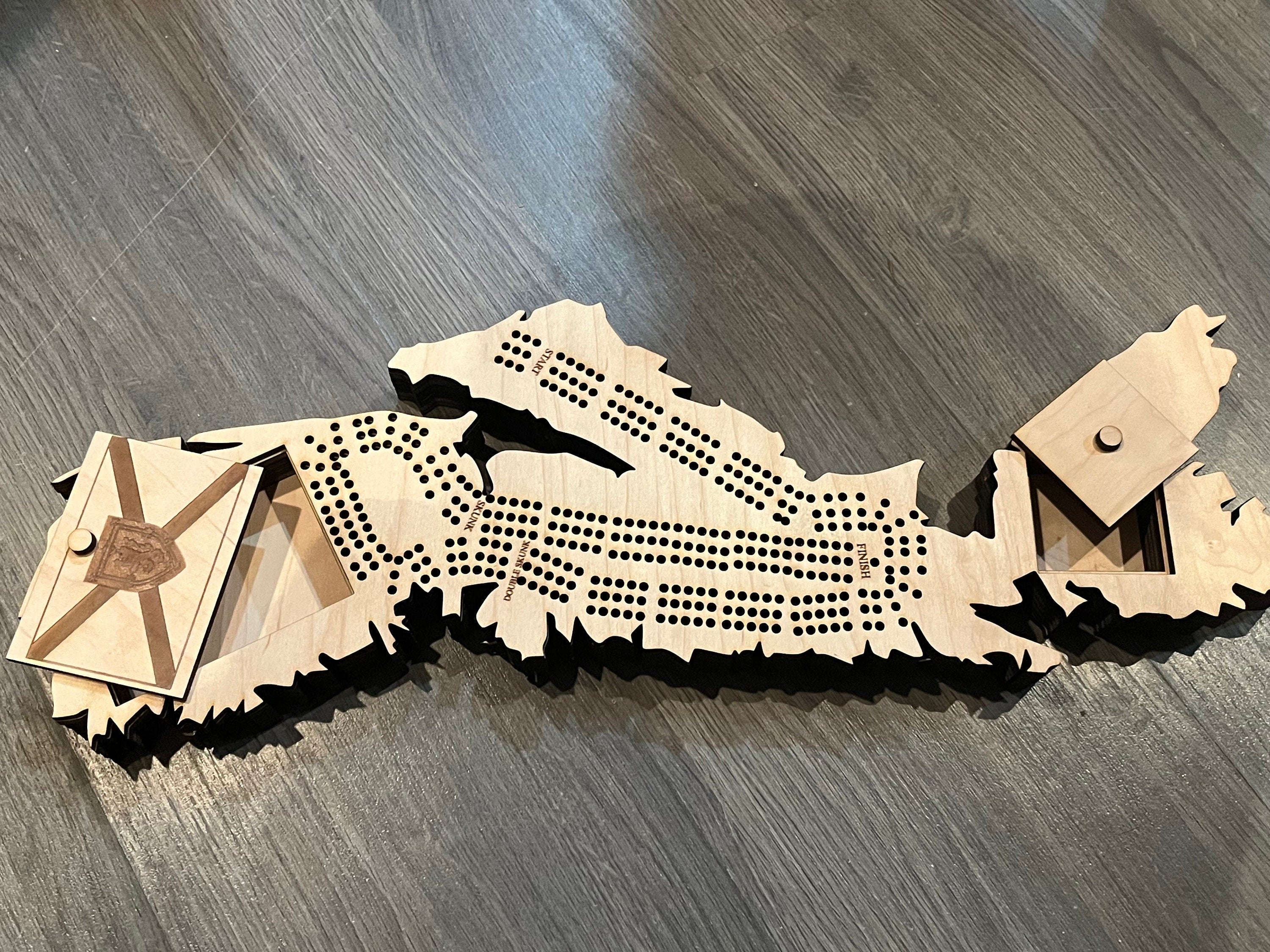 Cribbage board Custom made Canadian province/territory shape