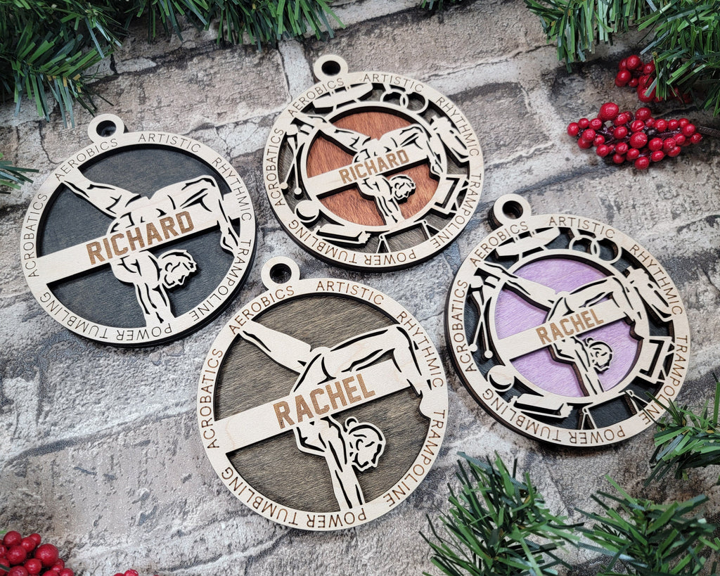 Gymnastics Christmas ornaments.