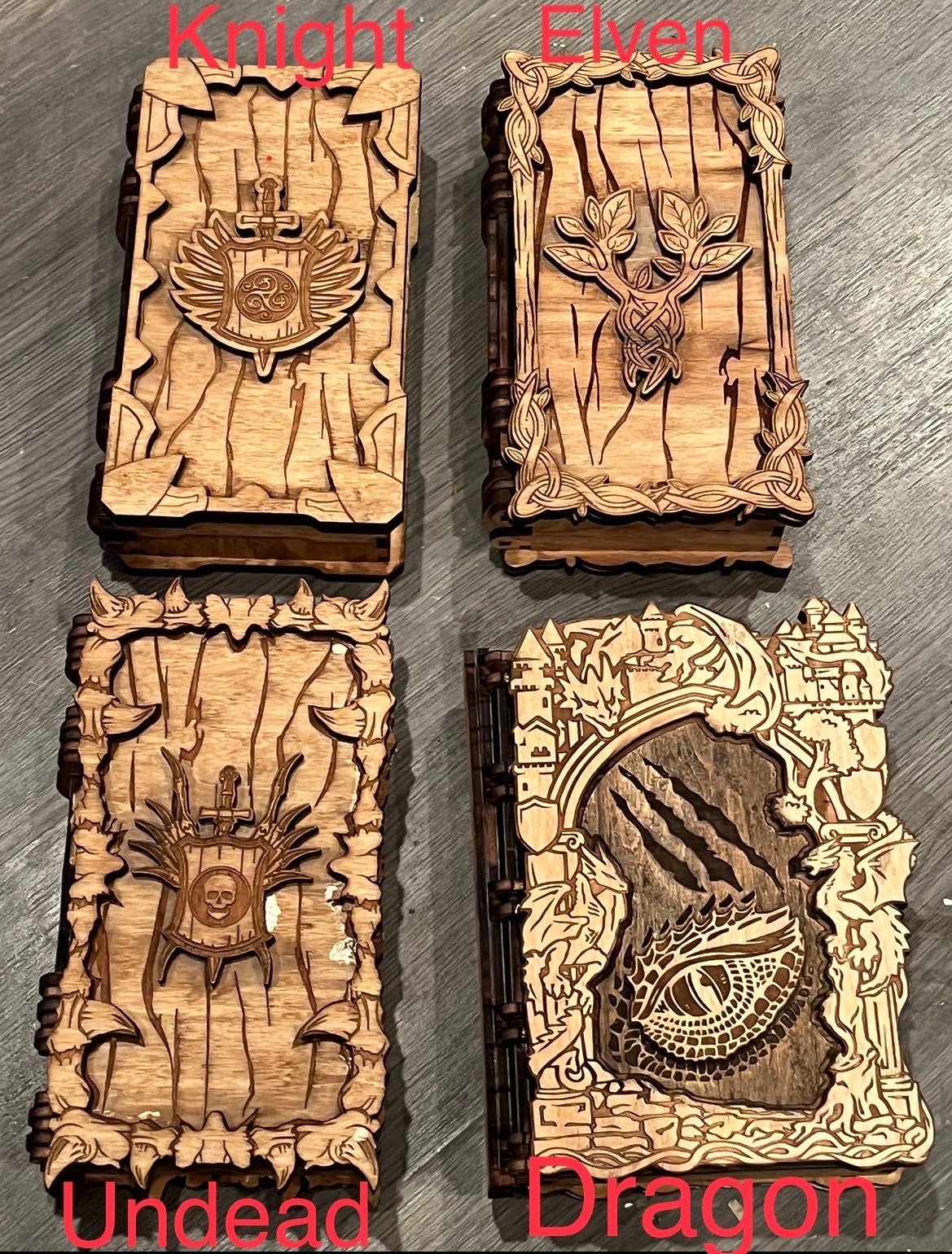 Dice holder/ game piece storage books