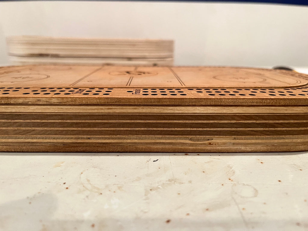 Cribbage board custom Lacrosse arena with any team logo.