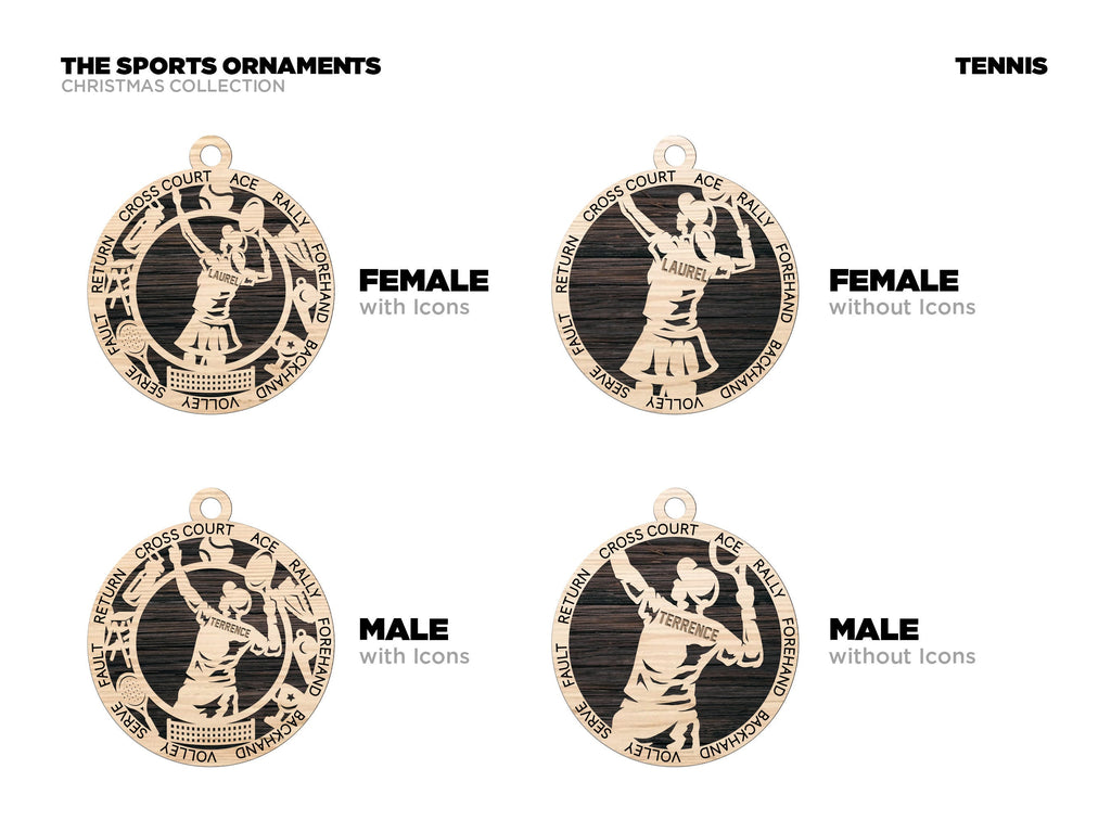 Tennis Christmas ornaments.