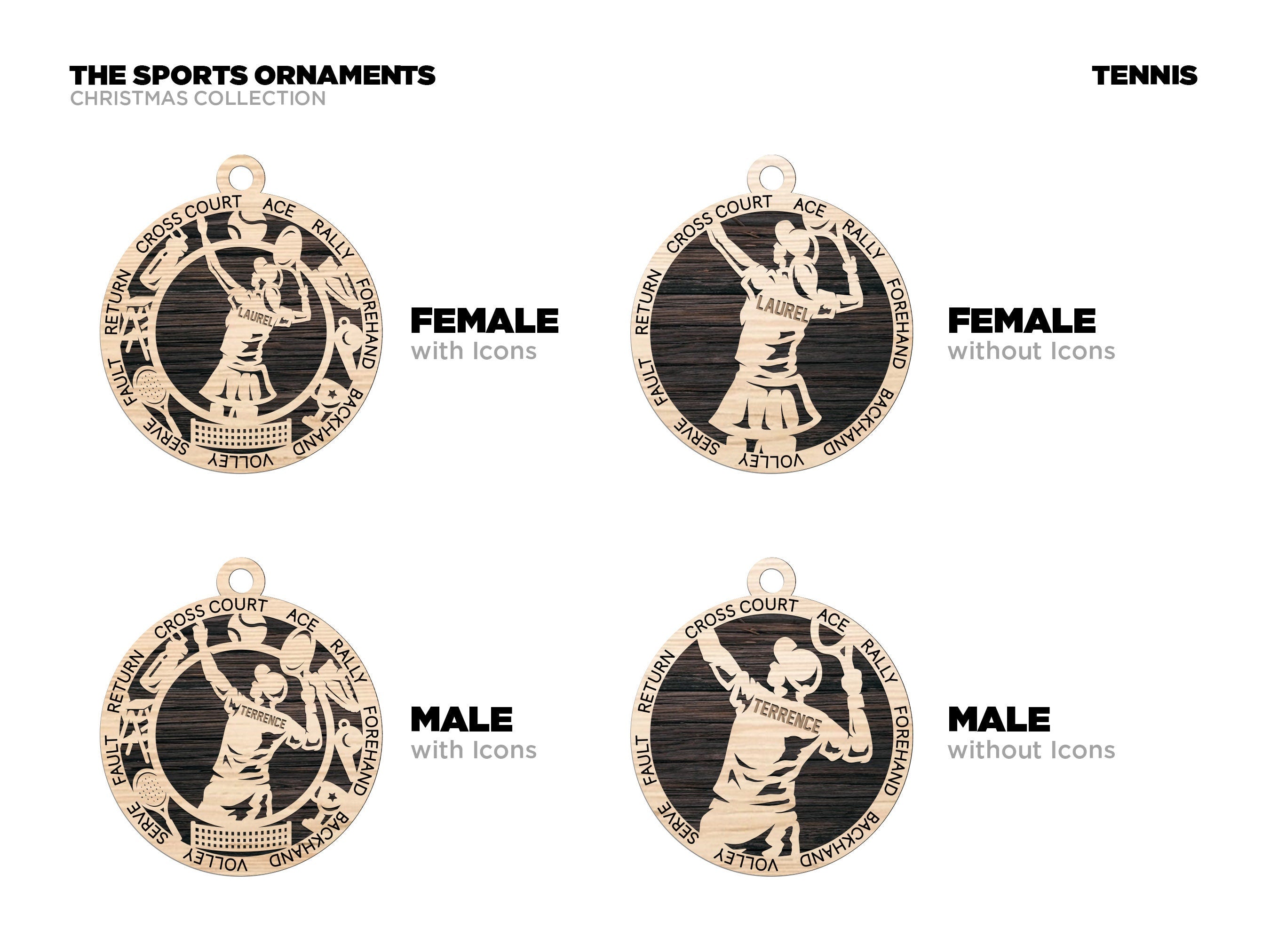 Tennis Christmas ornaments.