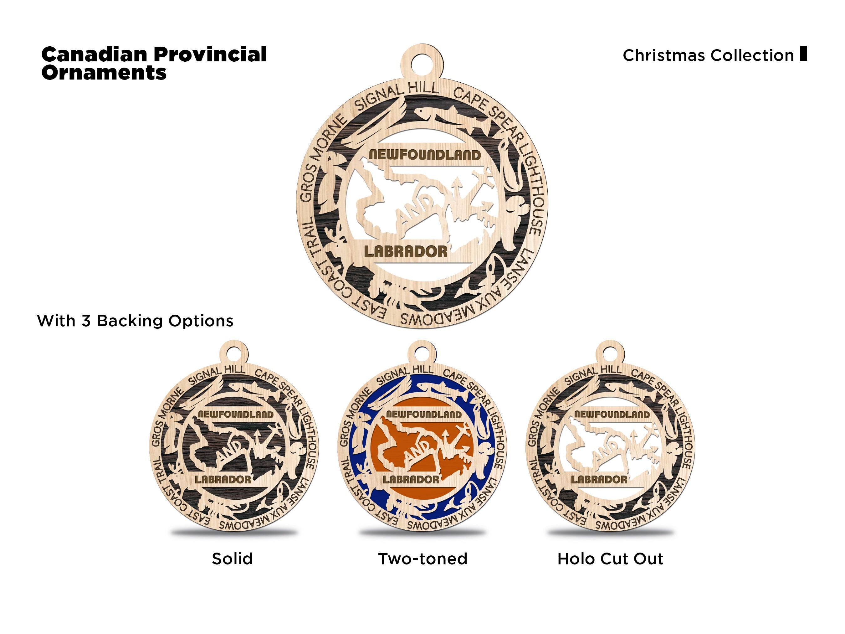 Canadian Provincial or territory Christmas tree ornaments