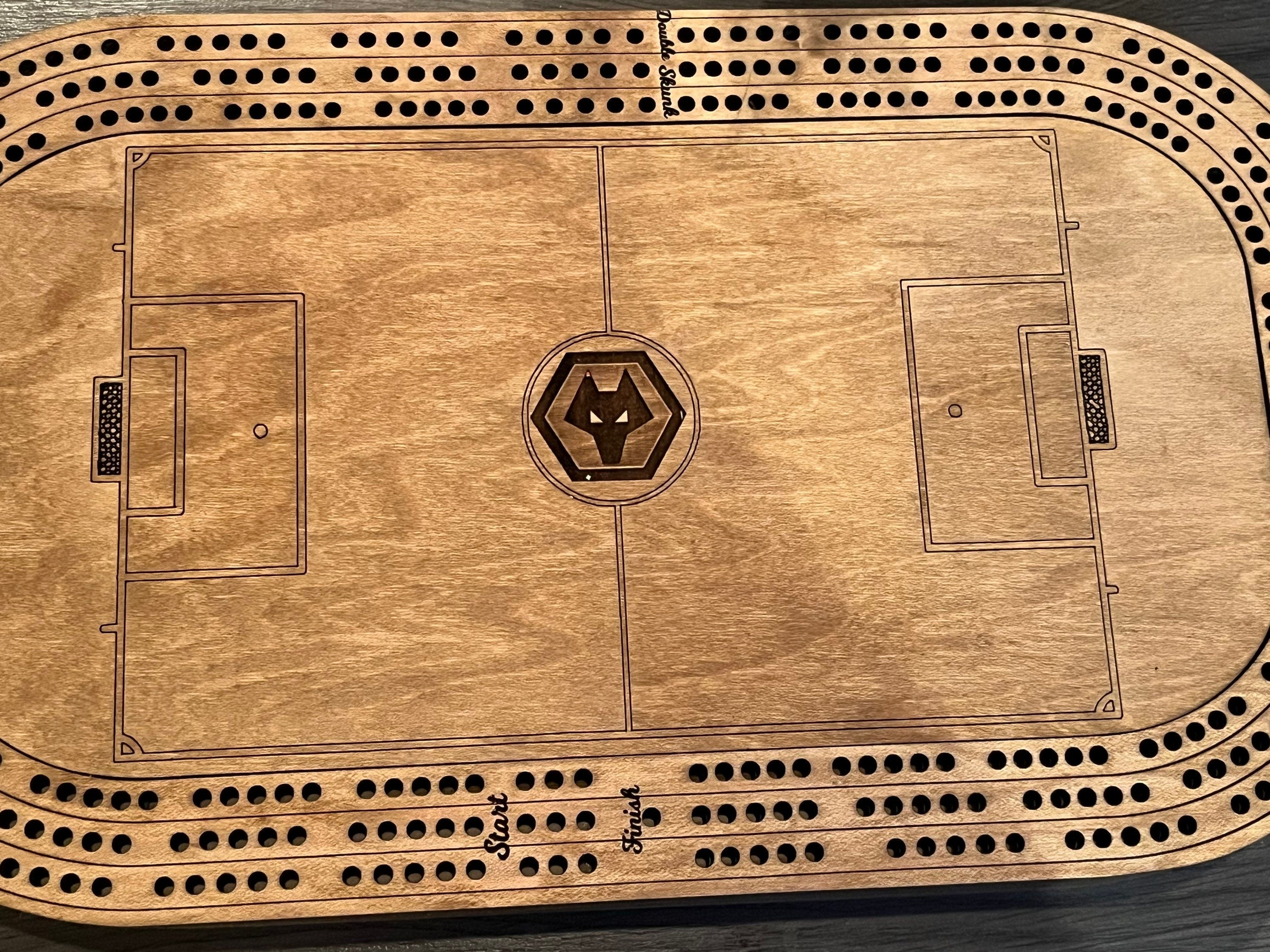 Custom Soccer Stadium Cribbage Board: Any Team, Card & Peg Storage