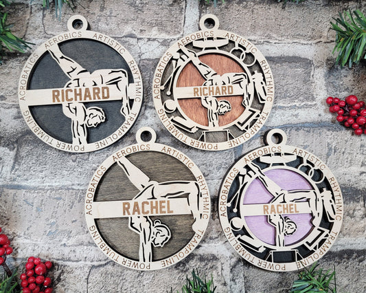 Gymnastics Christmas ornaments.