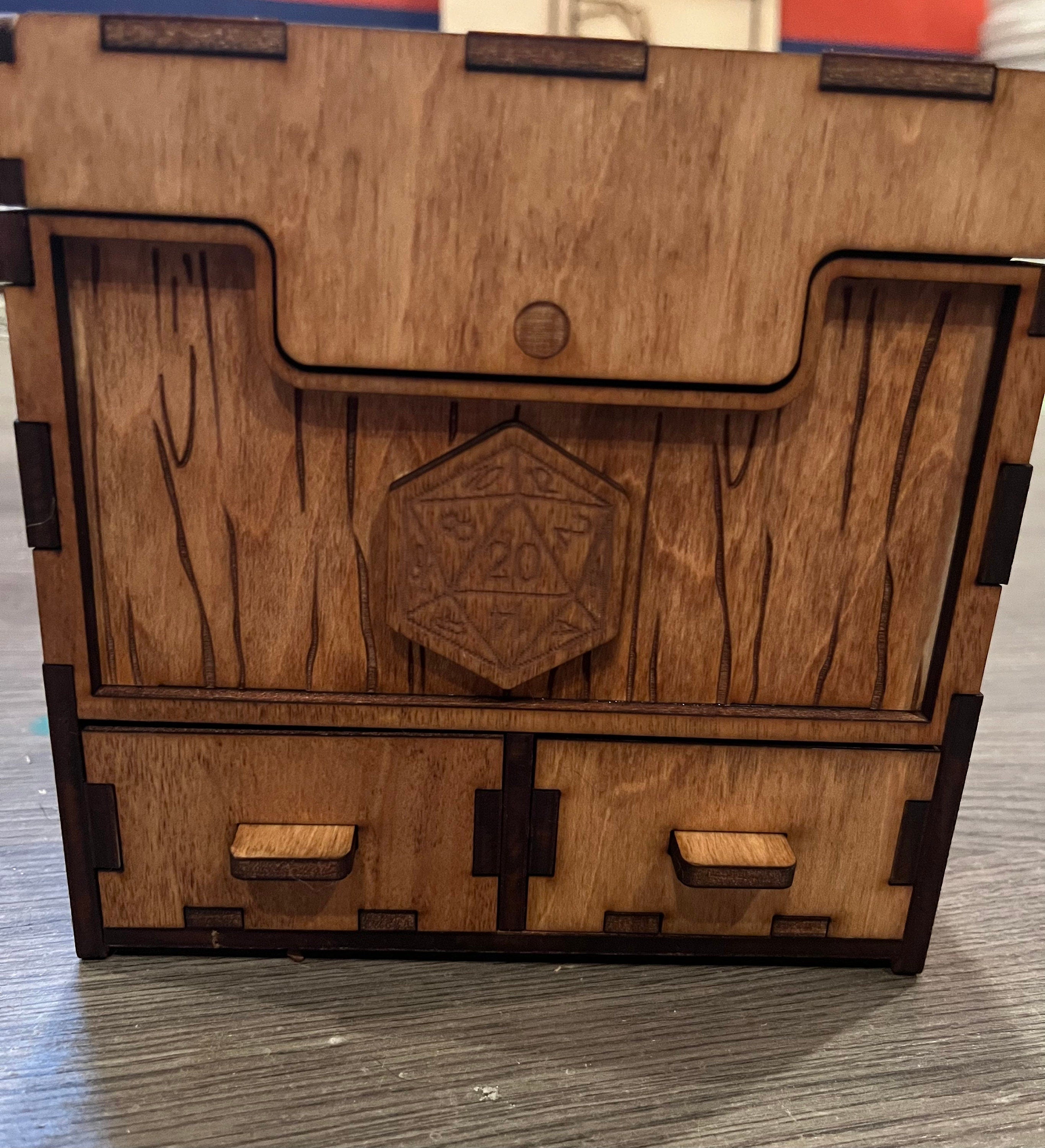 Customizable dice, card game piece storage