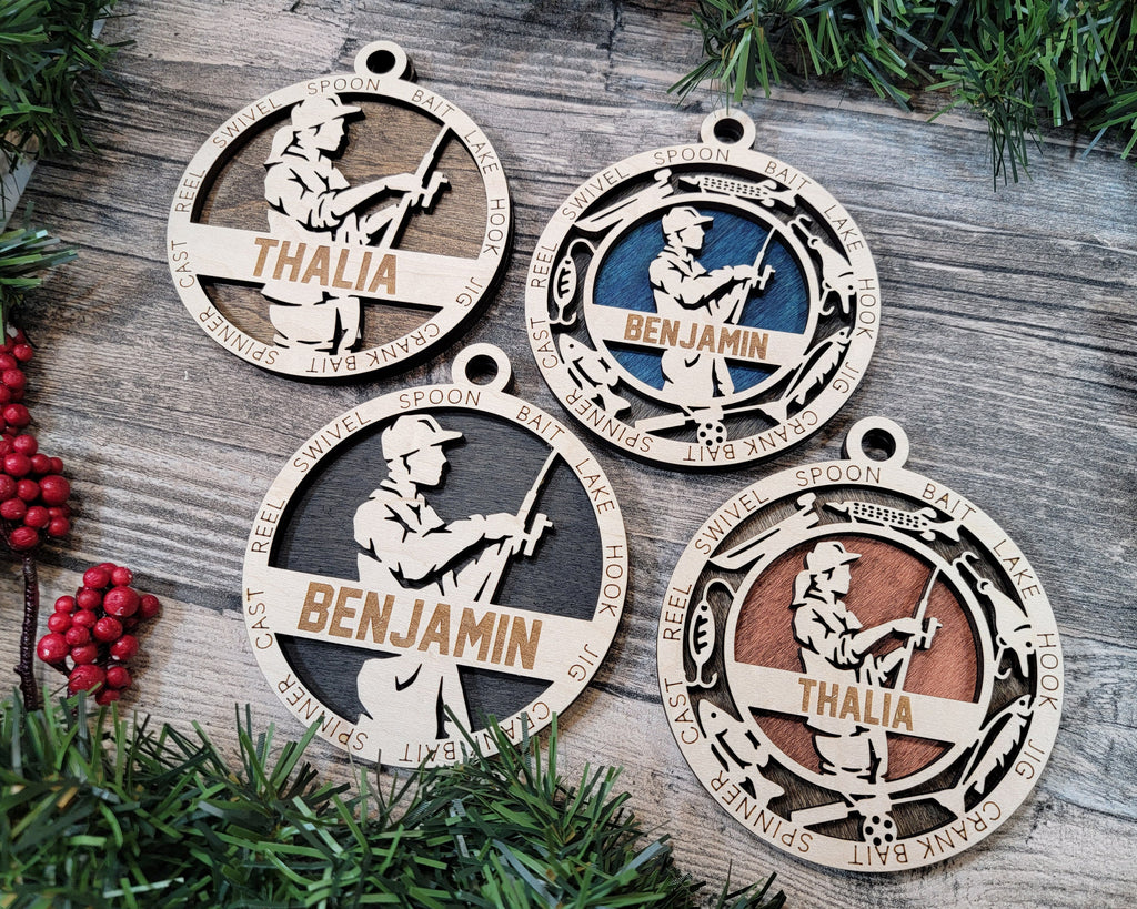 Fishing Christmas ornaments.