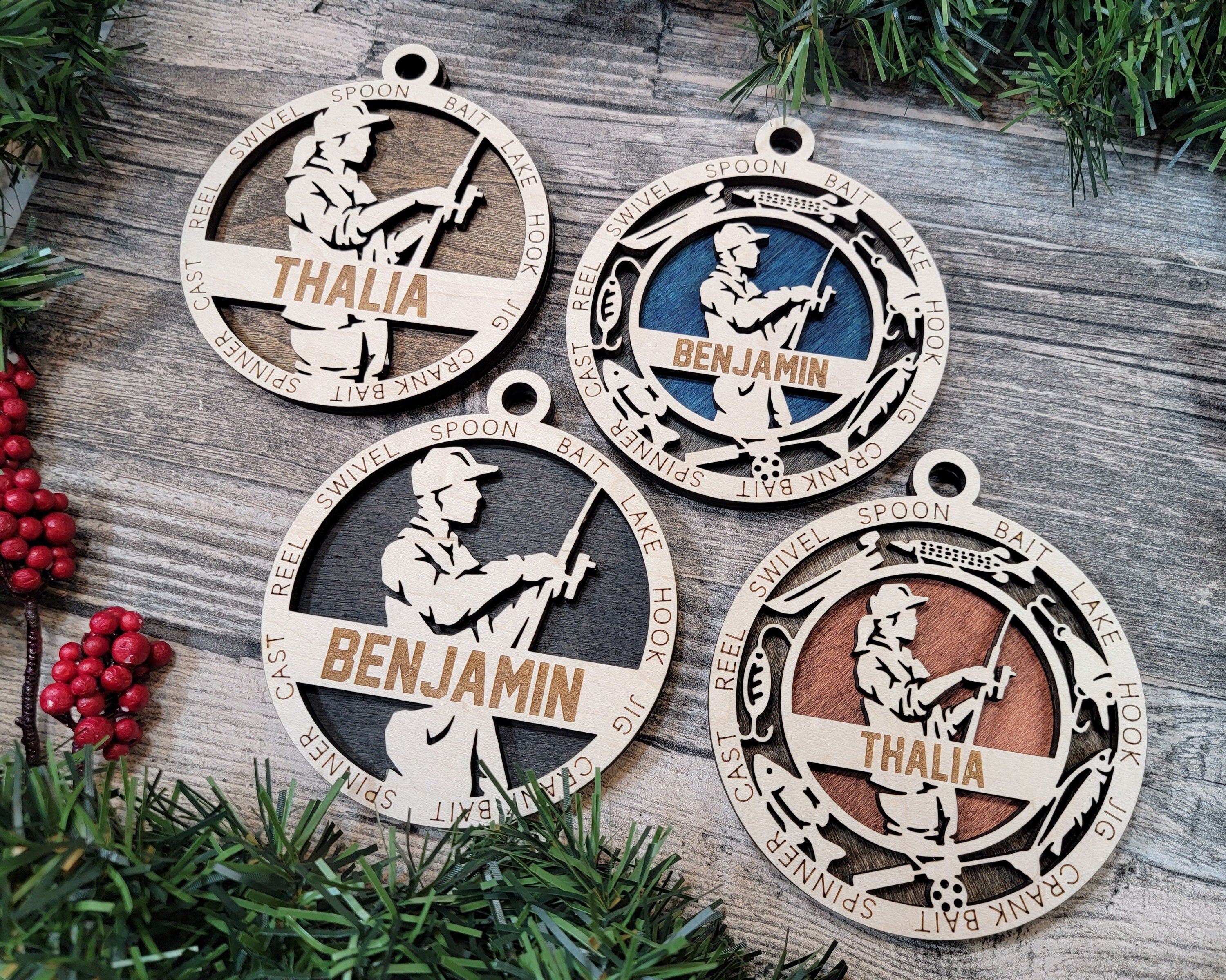 Fishing Christmas ornaments.