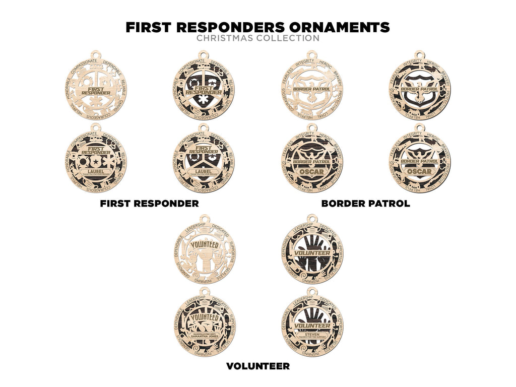 First responders and emergency staff ornaments