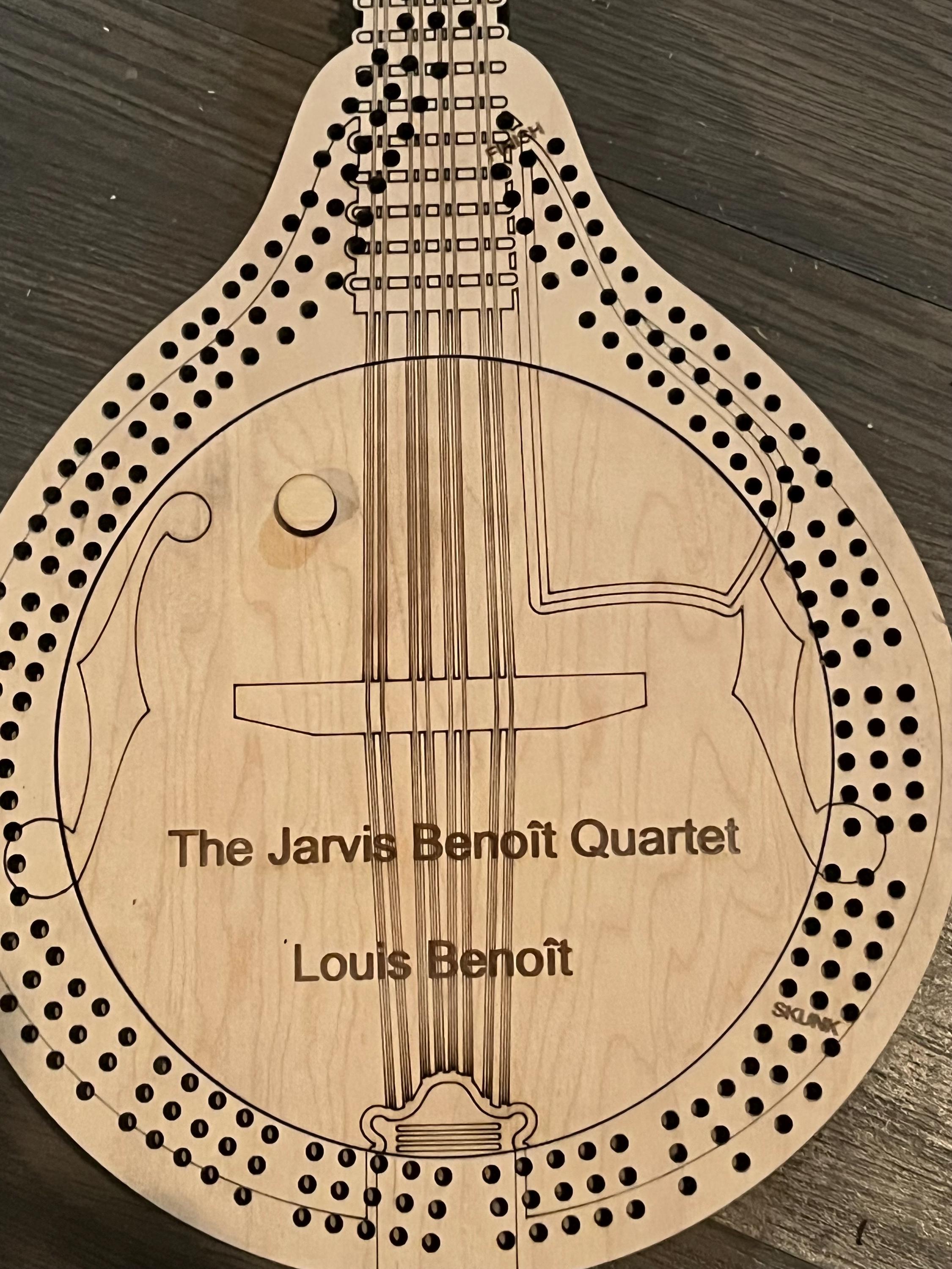 Mandolin Shaped Cribbage Board: Custom Engraved Design