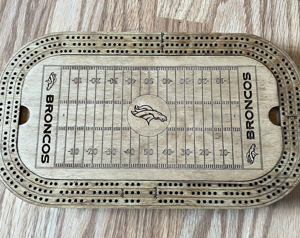 Football Cribbage board Custom made Football stadium with any team.